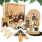 Eco Set per Feste per Bambini, 112 Pezzi, Set Completo per 8 Bambini, stoviglie Eco per Feste di Compleanno per Bambini, Decorazione di Compleanno, per Bambine e Bambini, Piatti di Carta per Bambini