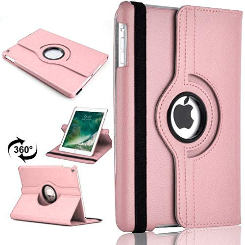 360 Rotating Cover for iPad Air 2 (2nd Generation 2014) A1566 A1567 PU Leather Case - Baby Pink