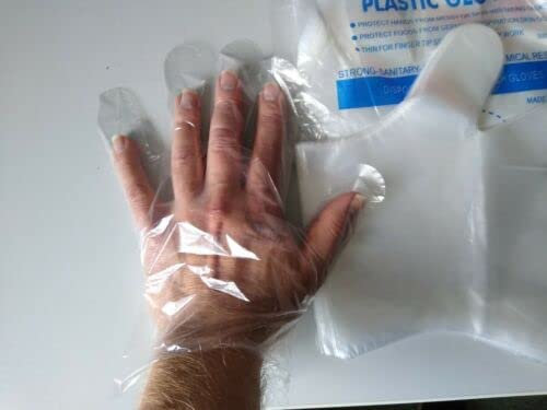 Handschuhe Einweg 10000 Stück Zehn Tausend Klar PE Plastik Kunststoff Tankhandschuhe Diesel Arbeitsschutzhandschuhe aus transparentem Polyethylen Einheitsgröße (100x100 Stück)