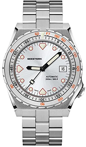 SUGESS SEESTERN SUB600T, Silber, NH35, Saphir, Lume, 200m Taucher, Tauchen, BNIB, silber, Armband
