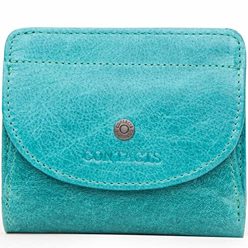 LOXO CASE Damen Geldbörse, Doppelte Falte Geldbeutel mit Münzfach Reißverschluss Portemonnaie, 8 Kartenfächern, Damen-Portemonnaie inklusive Geschenkbox,Light Blue