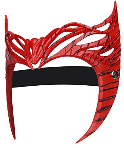 Scharlachrote Hexenkrone Wanda Maximoff Kopfschmuck Roter Helm Cosplay Kopfbedeckung Halloween Kostüm Requisiten für Erwachsene Teenager (Stil 3)