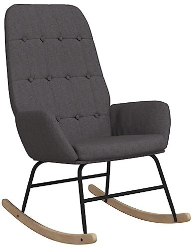 vidaXL Schaukelstuhl Schwingstuhl Relaxsessel Schaukelsessel Sessel Schwingsessel Relaxstuhl Polstersessel Polsterstuhl Wohnzimmer Dunkelgrau Stoff