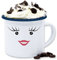 Emaille Tasse Blechtasse - Karneval & Fasching - Tassen - Partner Kostüm Milch und Schokolade Milky Partnerkostüm I Paar Kostüm Milky and Chocolate couple costume - 300 ml - Weiß Blau