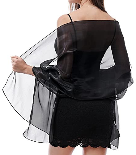 Ladiery Seide Schals und Wraps für Abendkleider Frauen Sheer Soft Brautjungfer Hochzeit Shawl Party Organza Stole