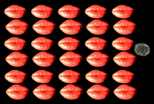 30 x 3D Edible Icing Red Lips Sugar Cupcake/Cake Decoration Toppers