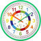 VINILITE Wanduhr Kinder lautlos 30 cm Ablesen Farbenfrohe Kinderwanduhr Lernen Wohn- /Schlaf/Kinderzimmer großes Ziffernblatt Büro (Grün)