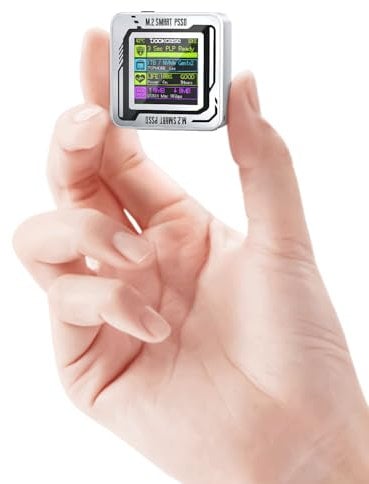 DOCKCASE Smart Pocket NVMe M2 SSD Gehäuse - 3S Stromausfallschutz, SSD Gehäuse Echtzeit-SSD-Gesundheitserkennung, USB-C 3.2 Gen 2 10Gbps, Unterstützt 2230 M.2 NVMe/PCle SSD, Bis zu 2TB - Silber