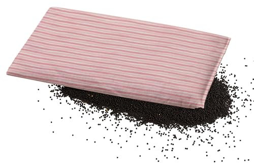 Aminata Balance Comodo cuscino termico con imbottitura in semi di colza, 24 x 18 cm, ideale per spalle, collo e schiena, realizzato a mano in Germania, cuscino di colza con strisce rosa, chiaro