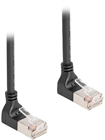 DeLOCK Kabel Patchkabel RJ-45 Cat.6a S/FTP, Slim 90° gewinkelt