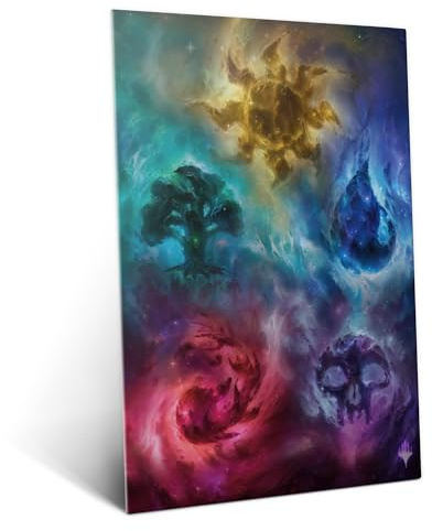 Displate Offiziell Magic The Gathering MetallPoster Magnetische Befestigung Inklusive Lizenziert Bilder Hochwertiges Poster Galaxy Mana - All Galaxy Mana 67.5 cm x 48 cm
