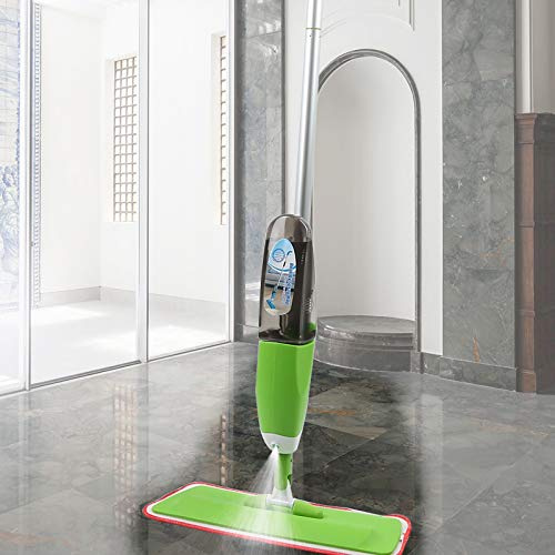 Wischer mit Sprühfunktion Sprühmopps Sprühwischer Bodenwischer mit 500ML Wassertank Wischmopp Leicht und langlebig Spray Mop Wischer Boden (grün)
