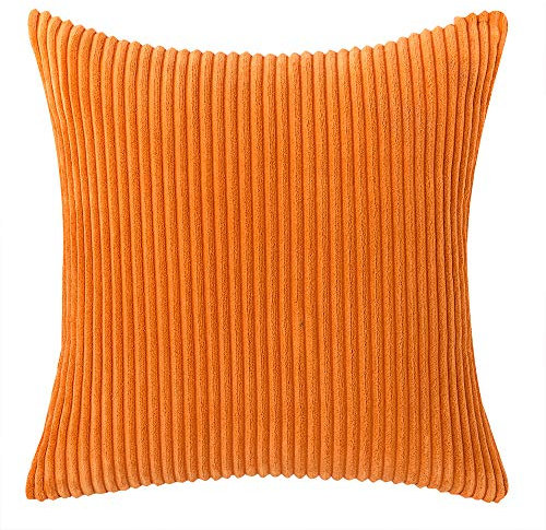 2er Set Kordsamt Kissenbezug,Kissenhüllen Dekorative Sofakissen Dekokissen Weicher Zierkissenbezug Wohnzimmer Sofa Schlafzimmer Boho Dekor,Couchkissen Dekokissen Zierkissenbezug,Orange,40 x 40cm