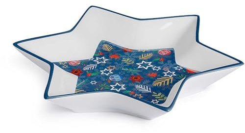 Egan Vassoio Natalizio Forma di Stella, di Colore Blu. Misura 21cmx21cm. La referenza è: 120080