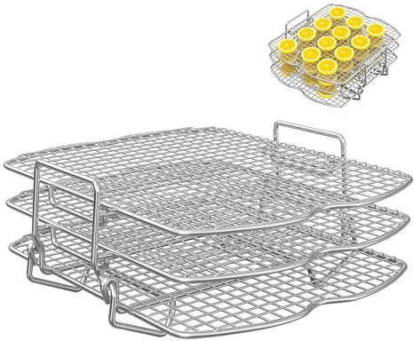Outspark Dehydrator Stand Rack for Ninja Foodi AG300,AG301 Accessories,3 Stackable Layers Dehydrator Stand for Ninja AG300C,AG301C,AG302,AG400,IG301A,Stainless Steel