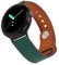 Wongeto Strap Compatible With Google Pixel Watch 2, Genuine Leather Strap Replacement Wristband for Google Pixel Watch Women Men (Dark Green)