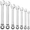 AMZSKU Lot de 7 clés à cliquet articulées 8-19 mm - Avec 72 dents - Pivote à 5° - En acier au chrome vanadium - Avec sac à roulettes
