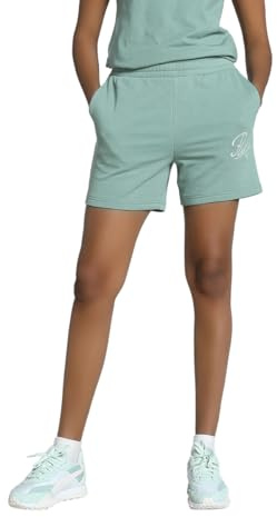 Puma Damen Gestrickte Shorts ESS Script High-Waist Shorts 5