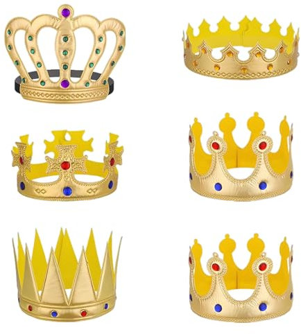 chenyu Krone König 6 Stück Geburtstagskrone Krone Mädchen Geburtstagskrone Junge Erwachsene Couronne roi Partykostüme zum Thema Geburtstag Kronen Erwachsene Requisiten für Hochzeitsfotos