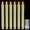 Eldnacele Ivory Flameless Taper Candles with Remote Timer, 9.1 Battery Operated Flickering Drip Wax Plastic LED Taper Candles for Home Wedding Christmas Decorations