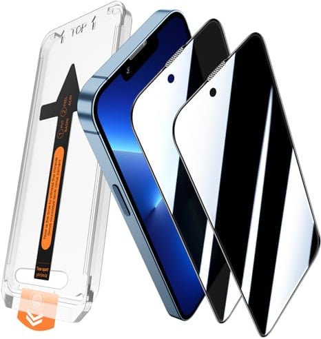 JEHOO 2 Stück für iPhone 13 Pro Max/iPhone 14 Plus für Panzerglas Sichtschutz, Automatische Staubentfernung, Anti-Spy 9H Kratzfest, Kein Staub Keine Blasen Hartglas Displayschutzfolie
