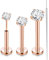 Chriscoco Tragus Or Rose G23 Titane 20G - Labret, Nez, Oreille, Helix, Cartilage, Medusa Piercing 2/3/4MM CZ 6/8/10MM