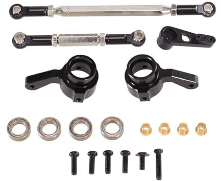 Amagogo Tiranti per tiranti dello sterzo Kit di sterzo per Auto RC Fornitura di Pezzi di Ricambio Fai da Te Tazza di sterzo in Metallo per MN78 D91 Modello di, Nero