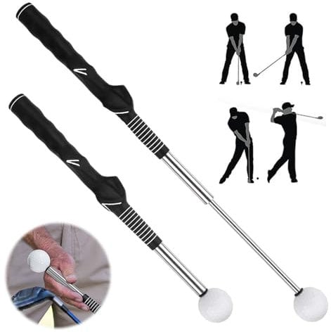 KBIBCK Golf Swing Training Aid, Retractable Golf Swing Training Aid, Telescopic Golf Swing Trainer for Indoor Practice, Golf Swing Practice Stick- Strength & Tempo Training for Chipping Hitting