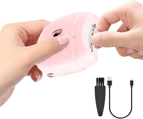 Electric Nail Clipper - 2025 New Automatic Electric Nail Trimmer with LED Light & Debris Collector - Rechargeable Electric Fingernail Clippers File Cutter for Adults/Senior/Baby/Children/Men/Women/Kid