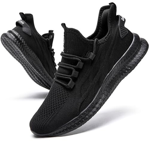 IVQDZL Herren Sneaker Sportschuhe Laufschuhe Outdoor Schuhe Training Trekking Leichte Fitnessschuhe Gym Running Turnschuhe Herren Schwarz Größe 50 EU