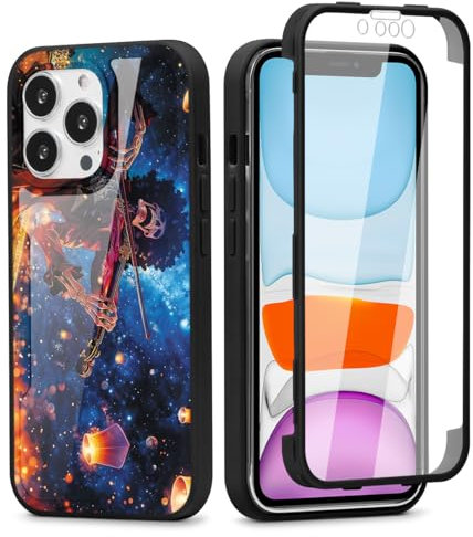 PBNDJVG for iPhone X 5.8'' Case, OP Luffy 360° Full Body with Built-in Screen Protector Touch Sensitive, Shockproof Soft TPU Bumper Phone Case Clear Designed for Anime Lovers - Black