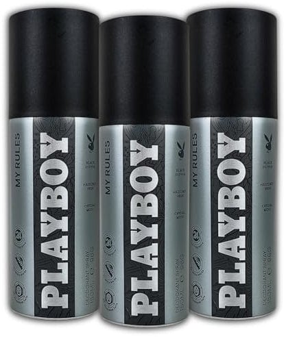 3 er Pack PLAYBOY My Rules Deo Spray Deodorant 3 x 150 ml