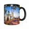HRRASFAZF Taza divertida de cerámica de 11 onzas, Vista de la ciudad, Catedral Vieja y Palacio Real en Madrid, ciudad med,Tazas Originales de Desayuno - Graciosos Ideas para Regalos - Cerámica 330 ml