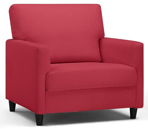 COMHOMA Relaxsessel Fernsehsessel TV-Sessel Loungesessel Sessel Wohnzimmer Einzelsofa für Schlafzimmer, Leseecke Seitenstuhl mit Weicher Memory-Schaum Loungesitz, Leinenbezug, Rot