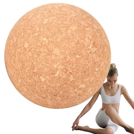 Massageboll natur korkboll 6 cm 8 cm 10 cm fasciaboll och fasciaboll för avtryckarzoner för plantar fasciit, spänningar rygg, axel | massageboll av 100 % kork för självmassage