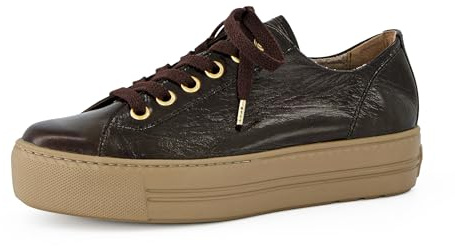 Paul Green Damen, Frauen Low-Top Sneaker,Sportschuhe,Freizeitschuhe,Turnschuhe,Laufschuhe,schnürschuhe,schnürer,Braun (Calf/Moro),37.5 EU / 4.5 UK