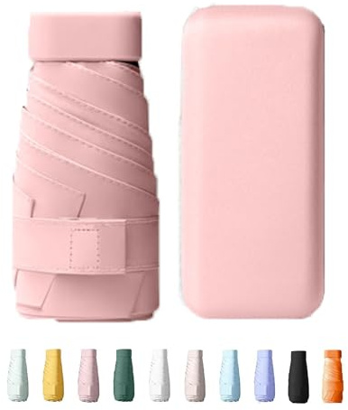 Yanrunce Mini-Regenschirm, Mit Aufbewahrungsbo UV-Schutz Sonnenschirm Mini 6 Knochenschirm, Regenschirm Sturmfest für Erwachsene Kinder, Ultra-Portable Design for On-the-Go