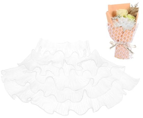 EXCEART Elegantes Rüschenband Aus Polyester Mit Gewelltem Rand Yards Weiß Für Hochzeitsdekoration Nähen Und Basteln Vielseitiges Plissee Stoffband Für Kleidung Und Craft Projekte