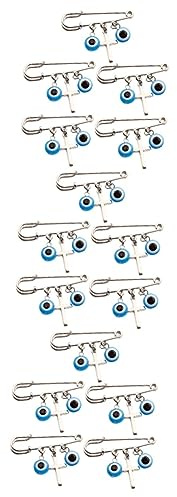 HOMSFOU 3 Sätze Blue Eye Pendellannadel Party Schlüssel Ornament Kreuz-anhänger-pin Reiz Blau Schal-schal-clip Brosche Für Damen Schalclip Hemdbrosche Legierung 5 Stück * 3