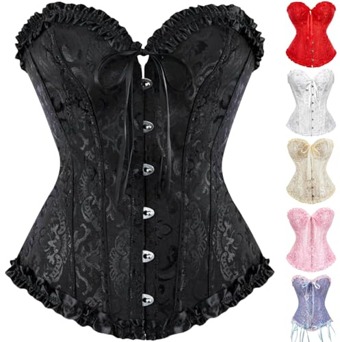 KILOXYEFRO Korsett Damen Vollbrust Corsage Korsett Tops Gothic Vintage Corsagen Bustier Corsette