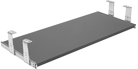 FIX&EASY Tastaturauszug Up&Down-XL, Tastaturablage 800X400mm anthrazit Dekor Auszugschienen mit Einrastfunktion höhenverstellbar verzinkt 400mm, Set Ablage und Auszug mit Verriegelung f. Tastatur Maus
