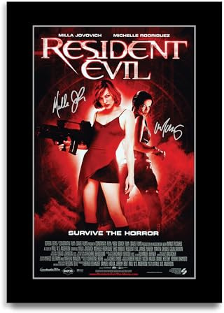 HWC Trading Resident Evil Geschenke Geduckter Poster Signiertes Autogramm Foto für Fans von Film Memorabilien (ID-003623) - A4 Nur Druck
