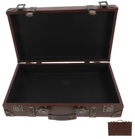 KHBUAB Vintage Koffer Groß und Leder für Deko und Aufbewahrung | Dekorative Aufbewahrungsbox mit Tragegriff, Britischer Stil, für Zuhause und Schaufenster