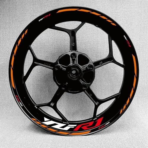 Adesivo Per Cerchioni Moto, Cerchio Interno Esterno Riflettente, Kit Di Adesivi Impermeabili Per Yamaha R1(Style 14)