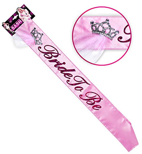 W WIDMANN MILANO Party Fashion - Schärpe Bride To Be, glitzernd, Junggesellenabschied, JGA, Accessoire