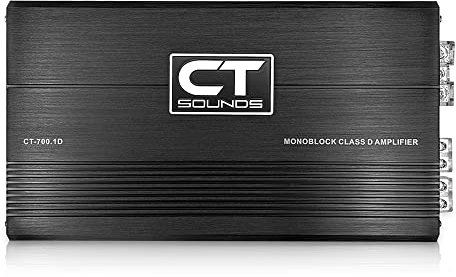 CT Sounds CT-700.1D Amplificador monobloque compacto de audio para coche, clase D, 700 vatios RMS