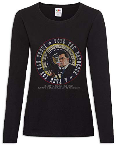 Urban Backwoods Vote for Rathcock Machete Damen Langarm T-Shirt Schwarz Größe 2XL