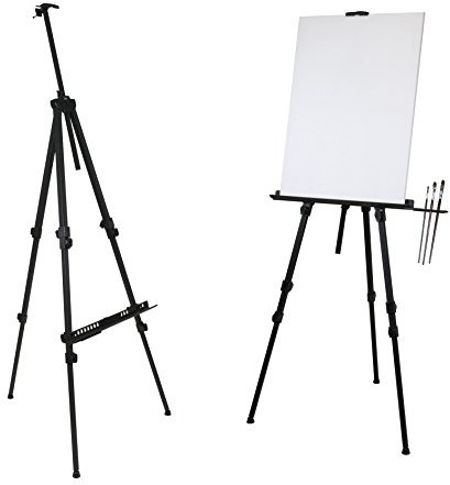 Paintersisters® RIO XL Aluminium Staffelei 72-209cm groß, leicht 1,4 kg und faltbar mit Nylonbeutel für Keilrahmen bis 150 cm - stabile Tragkraft bis 12 kg