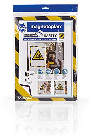 magnetoplan 1131442 Magnetofix Safety Magnetrahmen 5 Stk. Signalgelb/Schwarz A4 Signalgelb/Schwarz