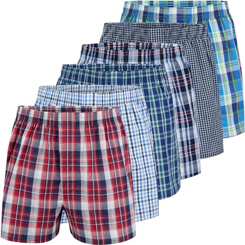 City Life 6er Pack Herren Boxershorts 100% Baumwolle - Atmungsaktive Webboxer, bequem & trocknergeeignet, S-4XL